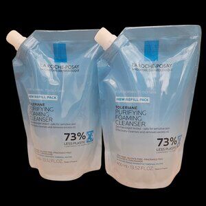 La Roche-Posay Toleriane Purifying Foaming Cleanser Refills x2, 13.52 oz